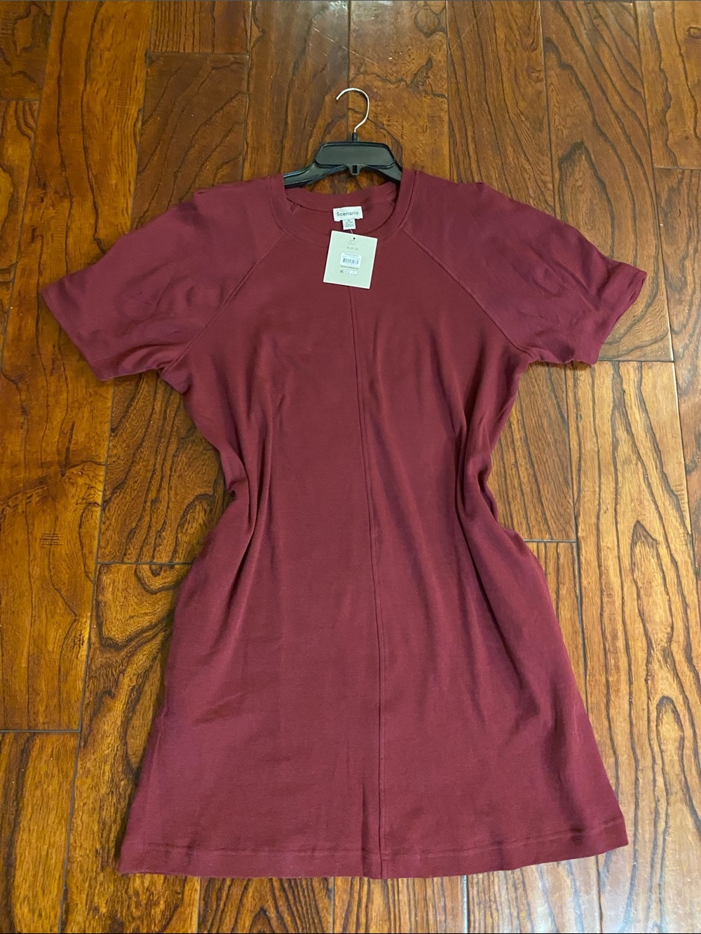 Scenario 100% Cotton Women’s mini dress with Short Reglan Sleeves
